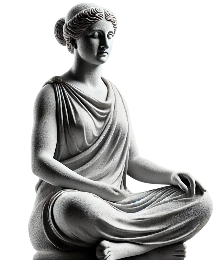 Stoic woman meditating